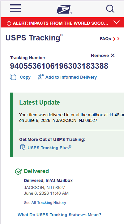 Delivery Proof Log